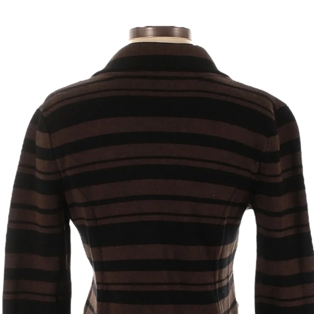 Ann Taylor LOFT 100% Cotton Knit Stripe 2 Button Casual Blazer Size M